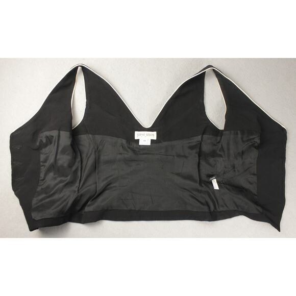 Vtg Sophie Sitbon Paris Womens Set Blazer and Vest Black White Trim Sz 36/38 - Picture 11 of 16